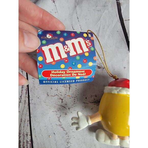 M&Ms RED Yellow Blue Ornament Kurt S. Adler Legs Dangle Resin Ceramic - Picture 9 of 10